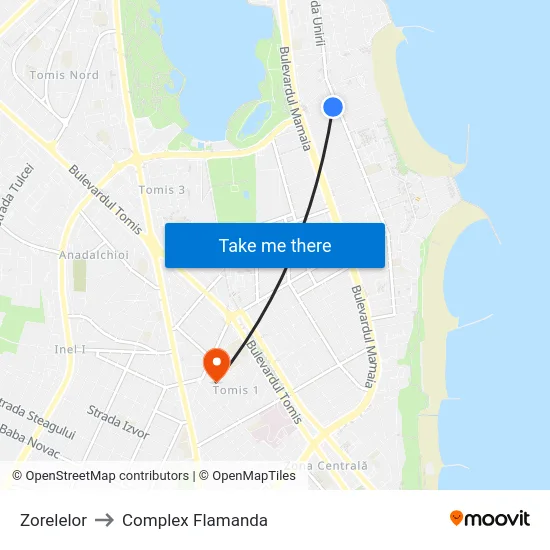 Zorelelor to Complex Flamanda map