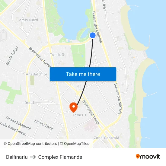 Delfinariu to Complex Flamanda map