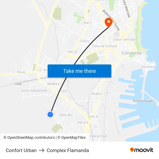 Confort Urban to Complex Flamanda map