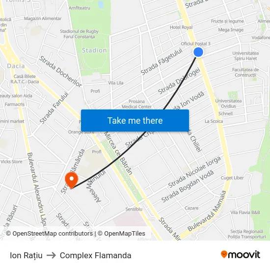 Ion Rațiu to Complex Flamanda map