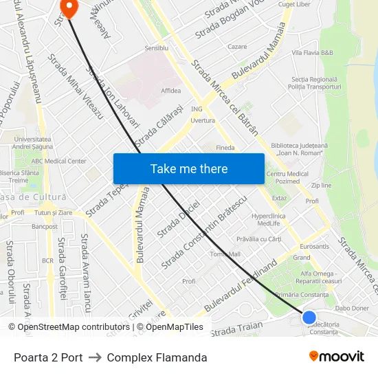 Poarta 2 Port to Complex Flamanda map