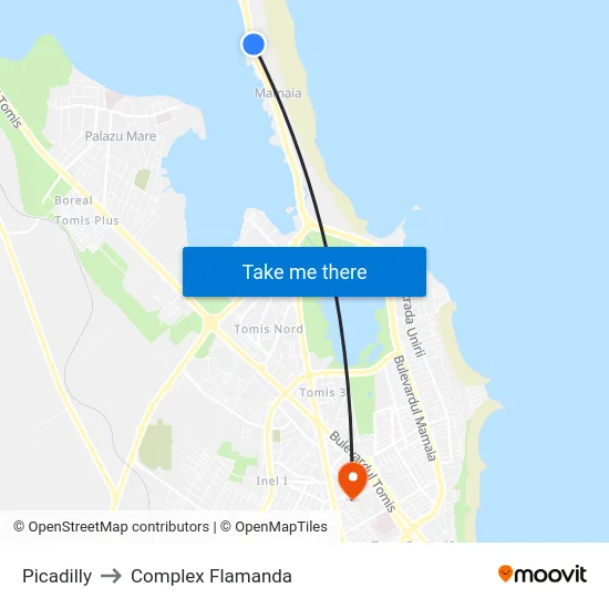 Picadilly to Complex Flamanda map