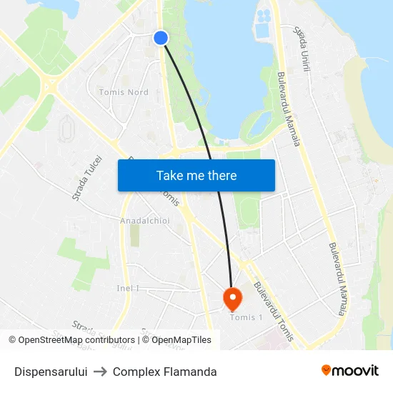 Dispensarului to Complex Flamanda map