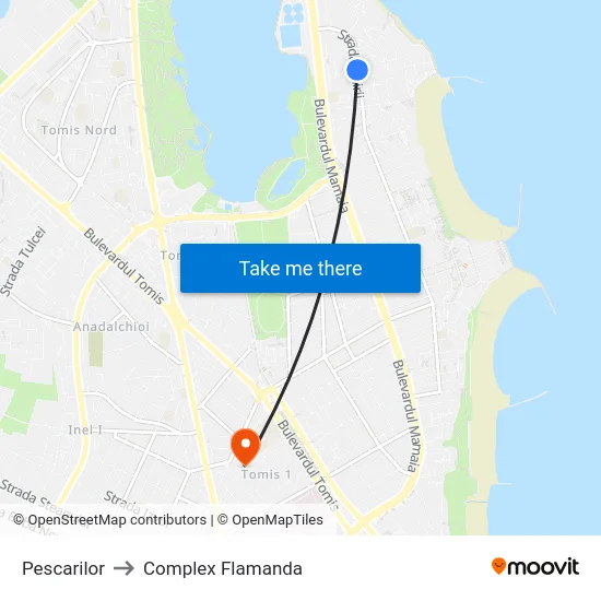 Pescarilor to Complex Flamanda map
