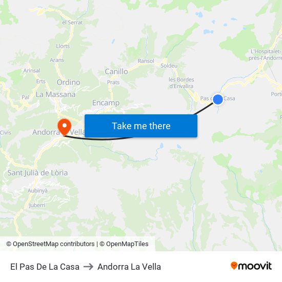 El Pas De La Casa to Andorra La Vella map