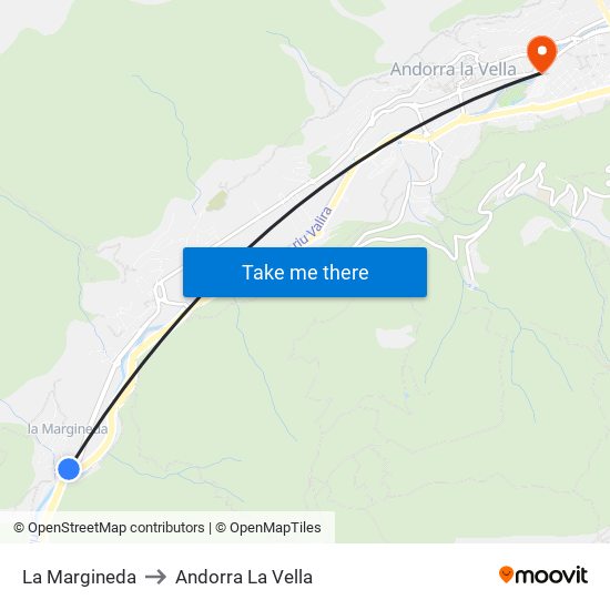 La Margineda to Andorra La Vella map