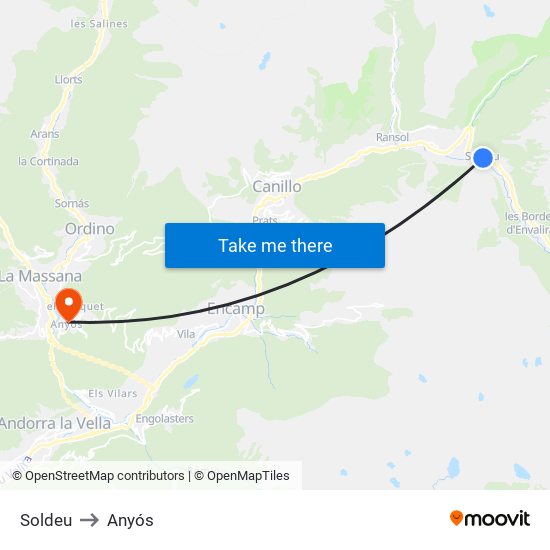 Soldeu to Anyós map