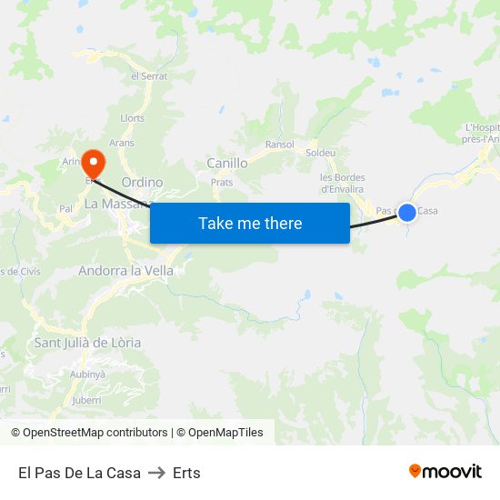 El Pas De La Casa to Erts map