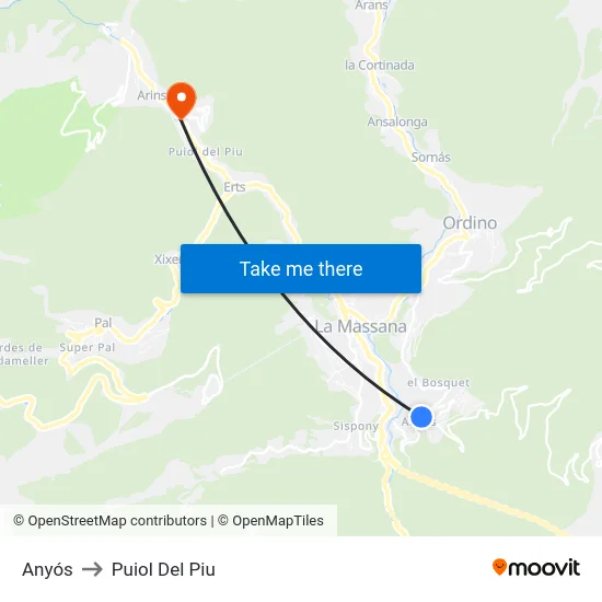 Anyós to Puiol Del Piu map