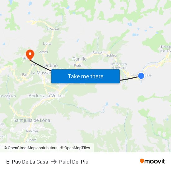 El Pas De La Casa to Puiol Del Piu map