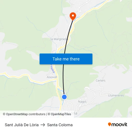 Sant Julià De Lòria to Santa Coloma map