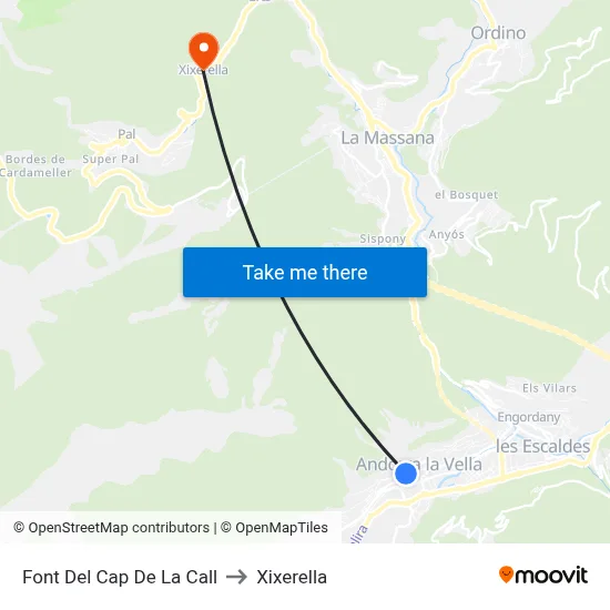 Font Del Cap De La Call to Xixerella map