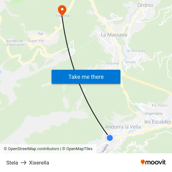 Stela to Xixerella map