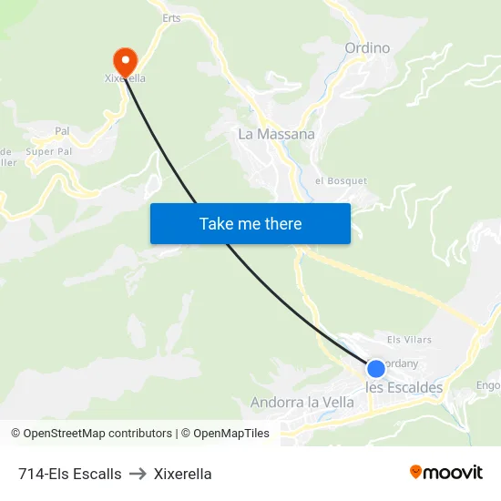 714-Els Escalls to Xixerella map