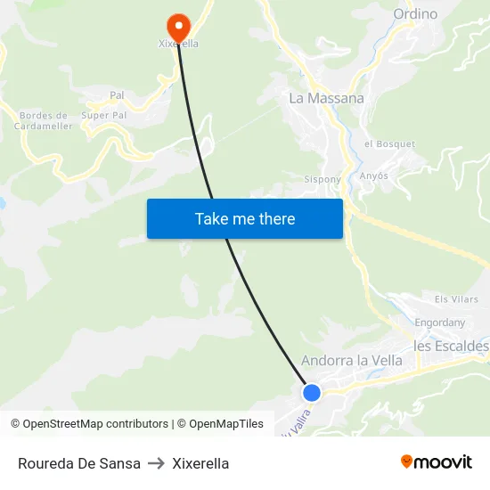 Roureda De Sansa to Xixerella map