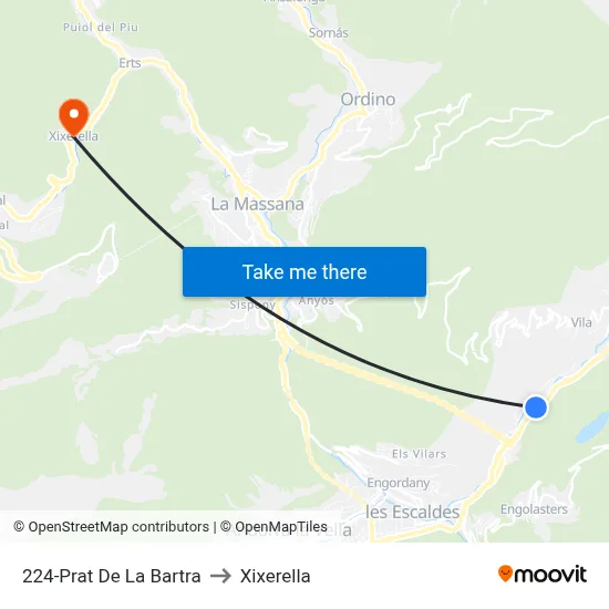 224-Prat De La Bartra to Xixerella map