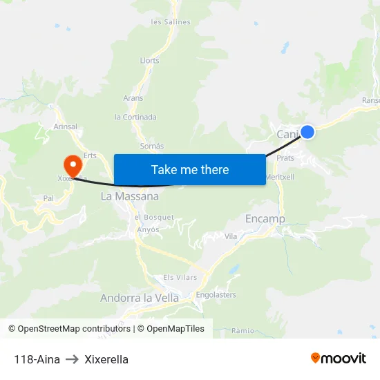 118-Aina to Xixerella map