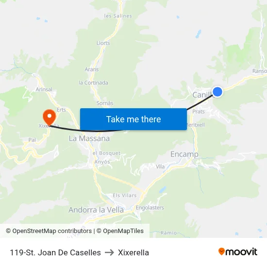 119-St. Joan De Caselles to Xixerella map