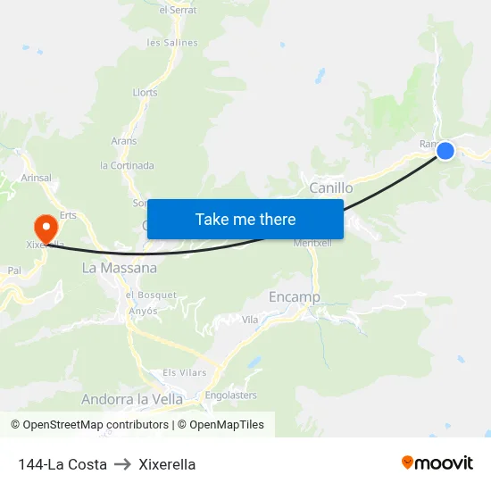 144-La Costa to Xixerella map
