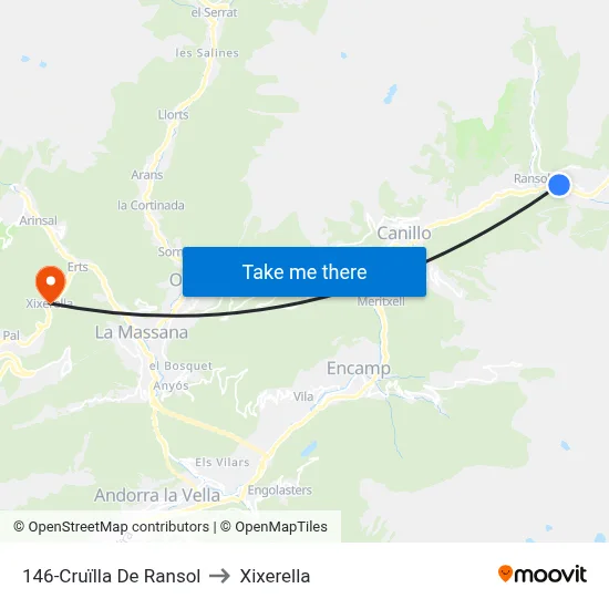 146-Cruïlla De Ransol to Xixerella map