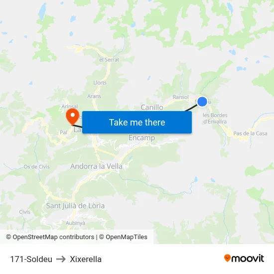 171-Soldeu to Xixerella map