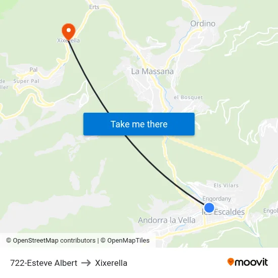 722-Esteve Albert to Xixerella map