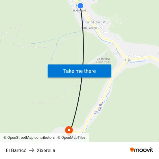 El Barricó to Xixerella map