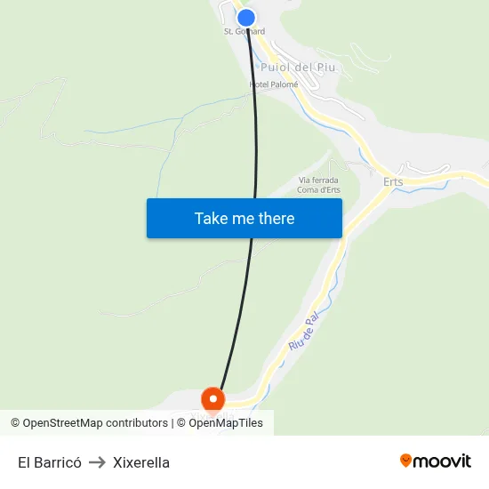 El Barricó to Xixerella map