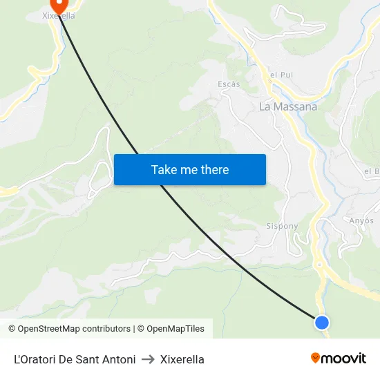 L'Oratori De Sant Antoni to Xixerella map