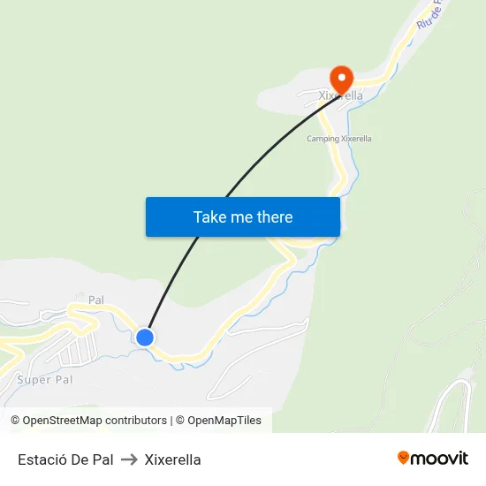 Estació De Pal to Xixerella map