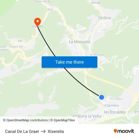 Canal De La Grael to Xixerella map
