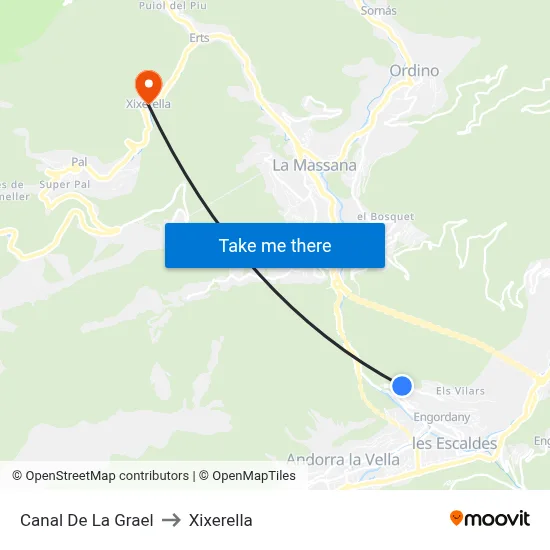 Canal De La Grael to Xixerella map