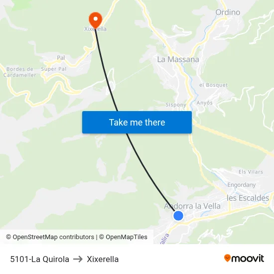 5101-La Quirola to Xixerella map