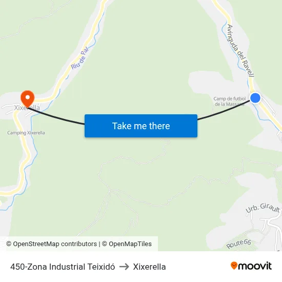 450-Zona Industrial Teixidó to Xixerella map