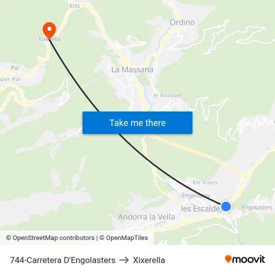 744-Carretera D'Engolasters to Xixerella map