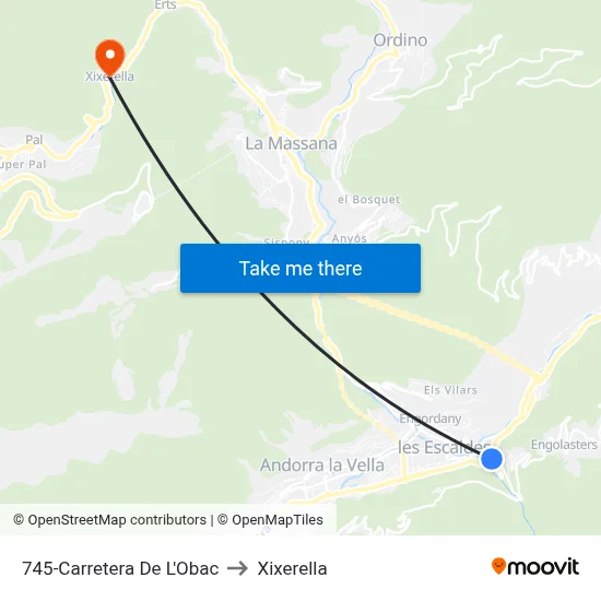 745-Carretera De L'Obac to Xixerella map