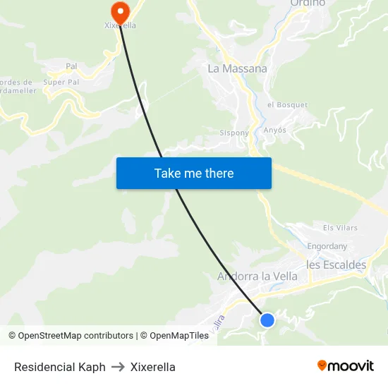 Residencial Kaph to Xixerella map