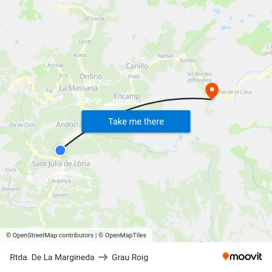 Rtda. De La Margineda to Grau Roig map