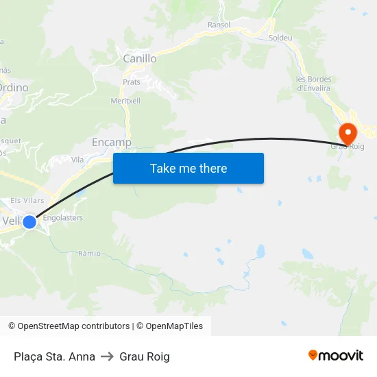 701-Plaça Sta. Anna to Grau Roig map