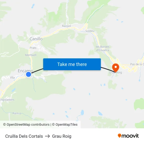 259-Cruïlla Dels Cortals to Grau Roig map