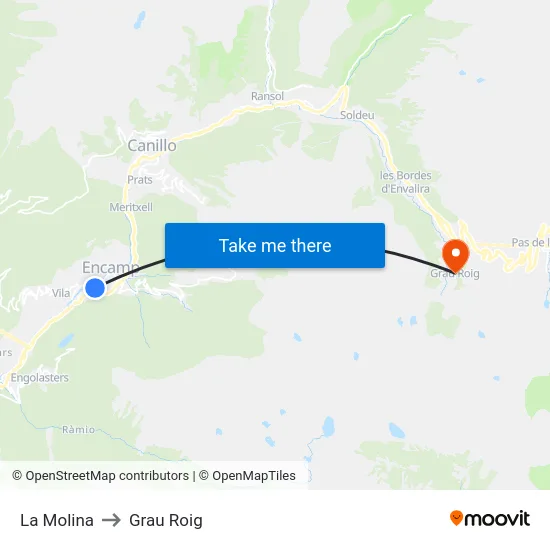 206-La Molina to Grau Roig map