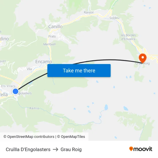 742-Cruïlla D'Engolasters to Grau Roig map