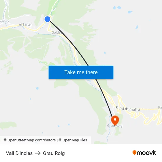 163-Vall D'Incles to Grau Roig map