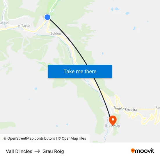 164-Vall D'Incles to Grau Roig map