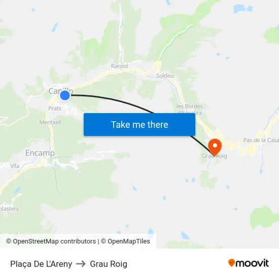 114-Plaça De L'Areny to Grau Roig map