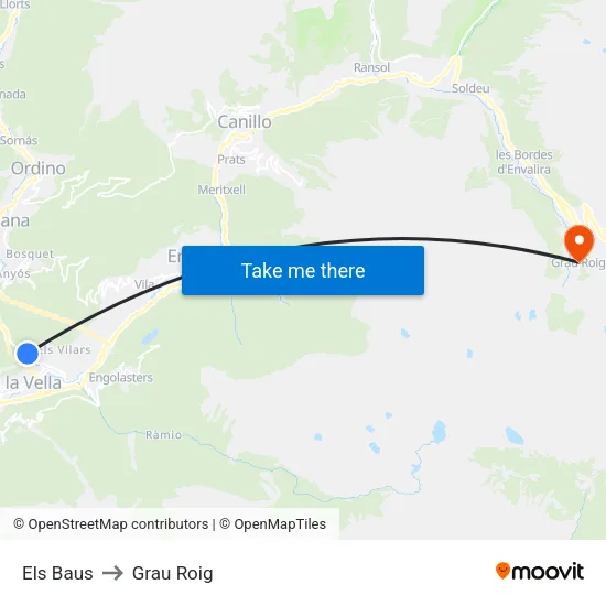 718-Els Baus to Grau Roig map