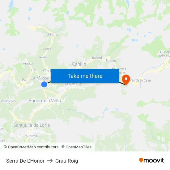 405-Serra De L'Honor to Grau Roig map