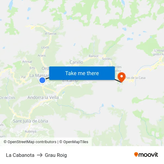 407-La Cabanota to Grau Roig map