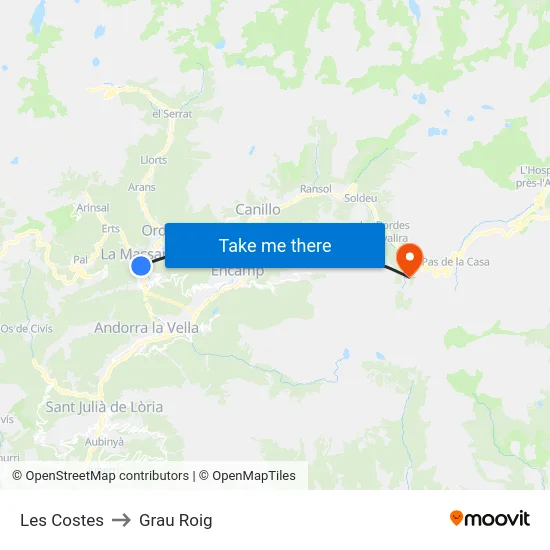 410-Les Costes to Grau Roig map
