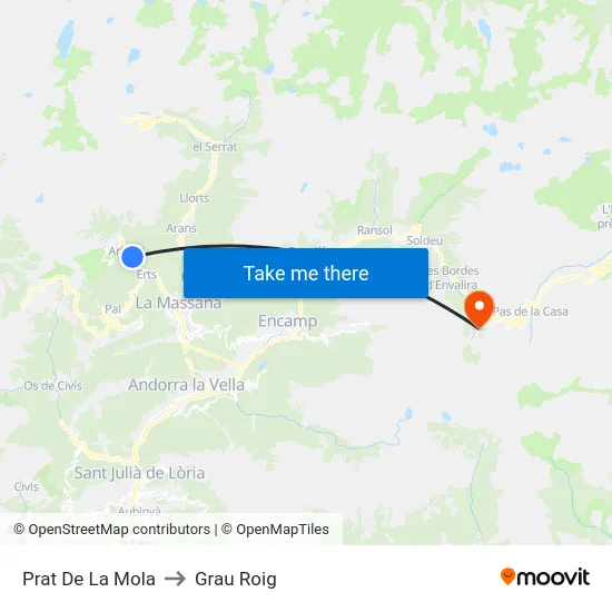 Prat De La Mola to Grau Roig map